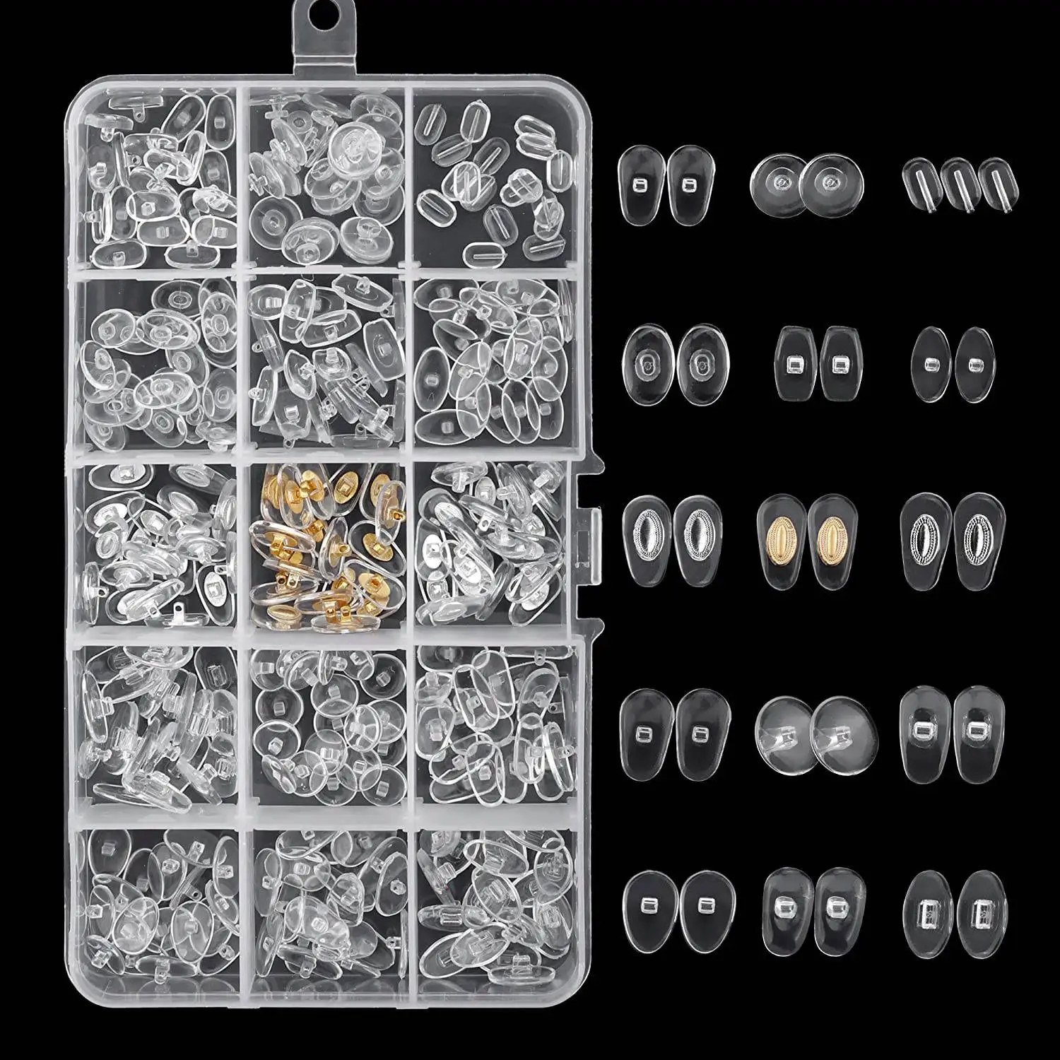 Quality Eyeglass and Sunglasses Repair Kit,Glasses Screws Kit and Nose Pads with 6 Pcs Screwdrivers and 3 Pcs Tools for Glasses