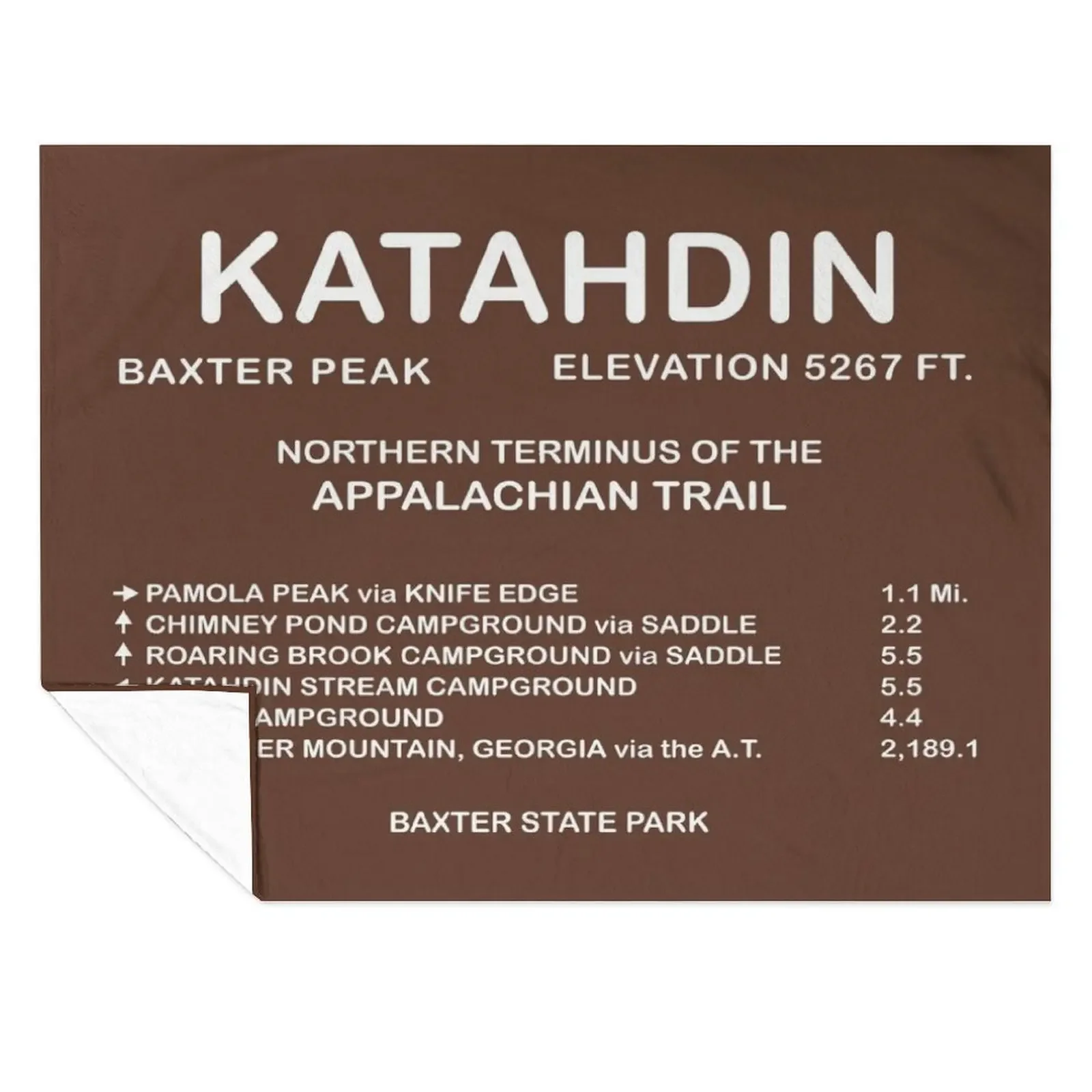 

Katahdin Summit Sign - Appalachian Trail Throw Blanket Thermals For Travel For Baby Loose Vintage Blankets