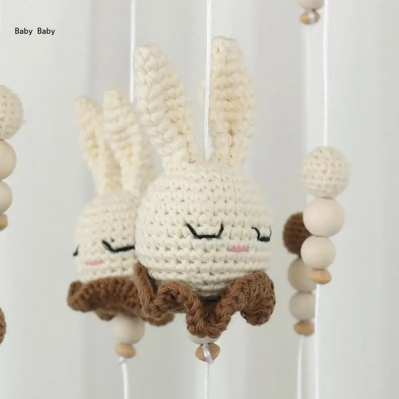 เตียงแขวนของเล่น Babys Rattle ของเล่นสำหรับทารกแรกเกิดไม้เปลมือถือของเล่นสำหรับทารก Q81A