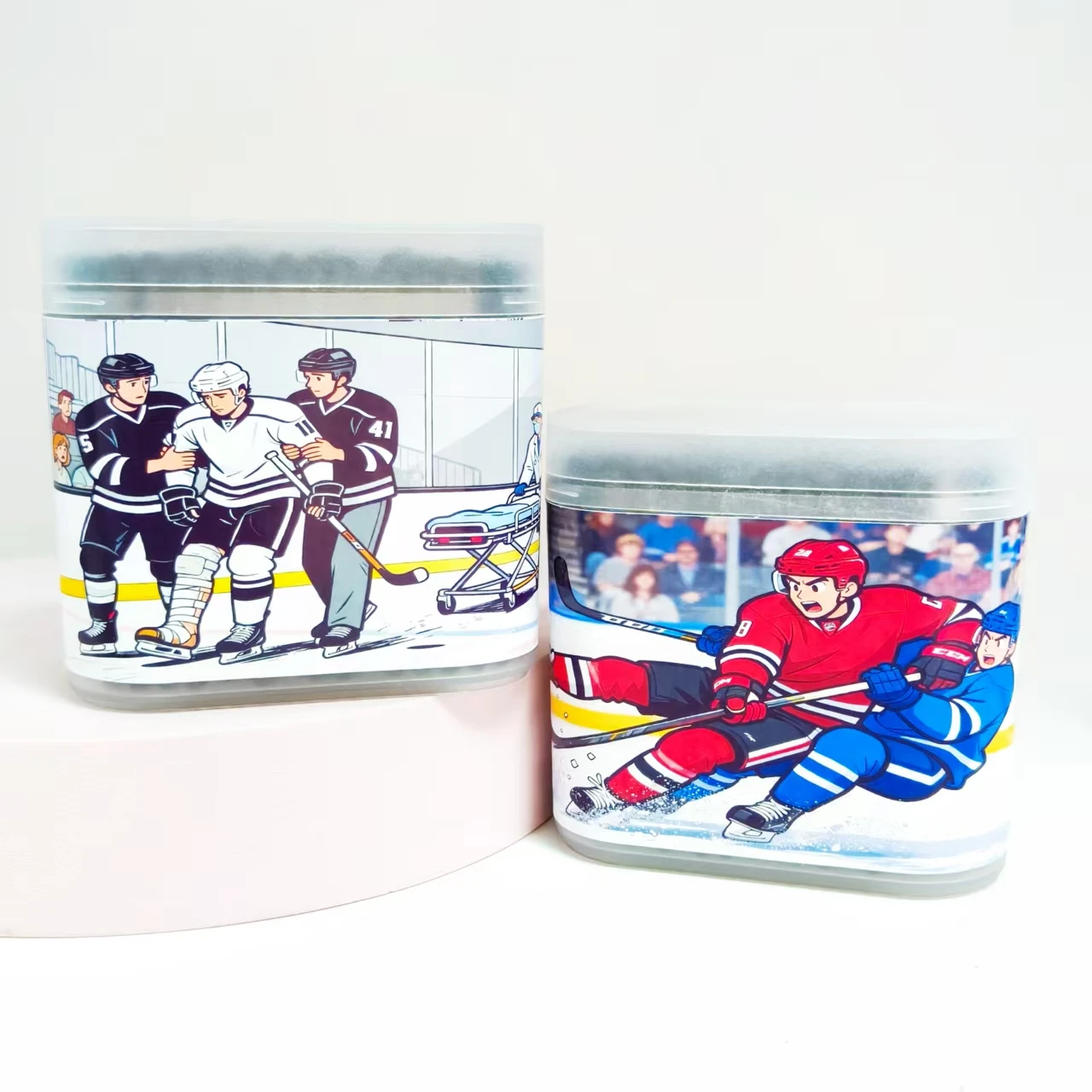 400개/600개 하키 테마 면봉 검정색 양면 선물용 면봉