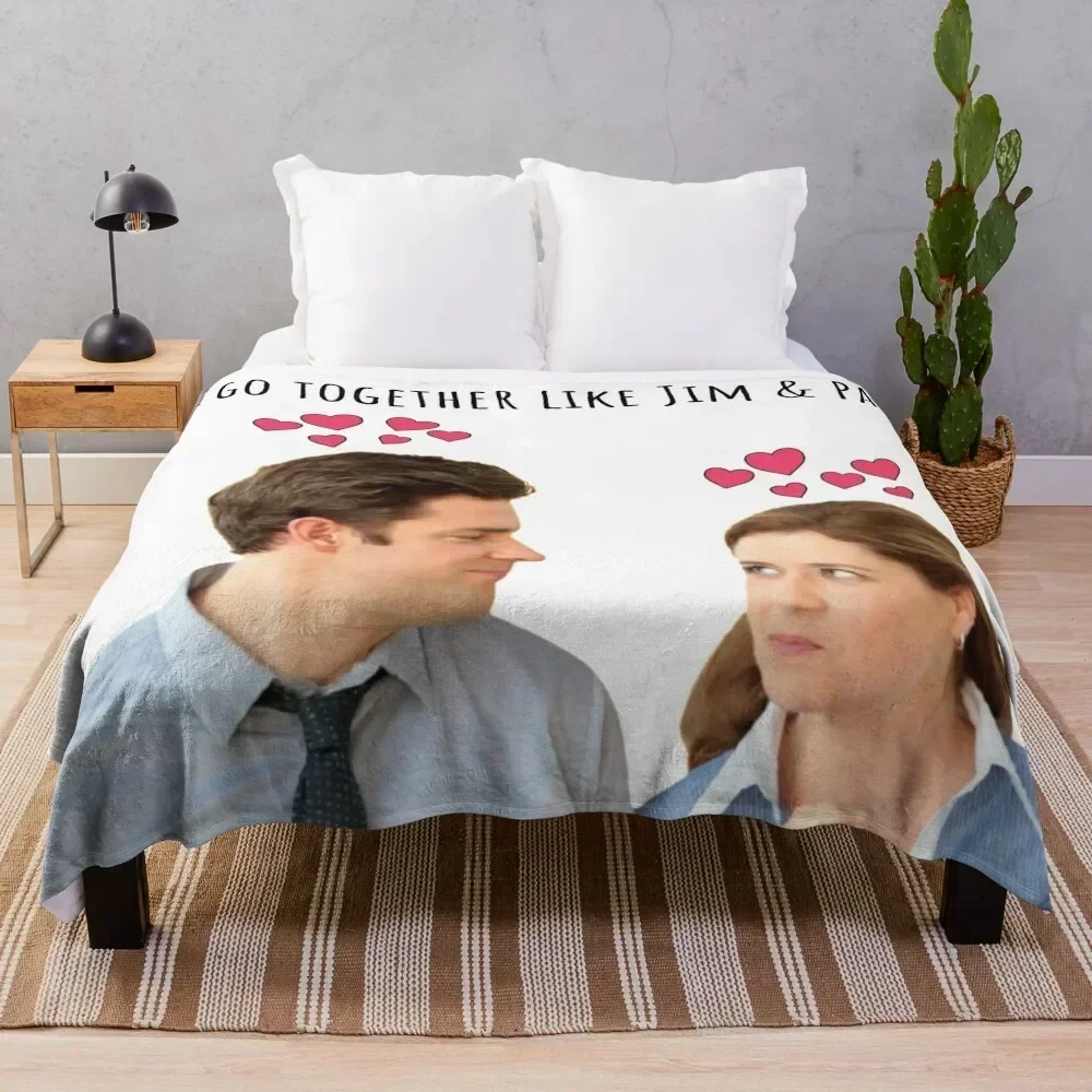 

We Go Together Like Jim And Pam Throw Blanket Fuzzy Plush Throw Blanket for Sofa Chair