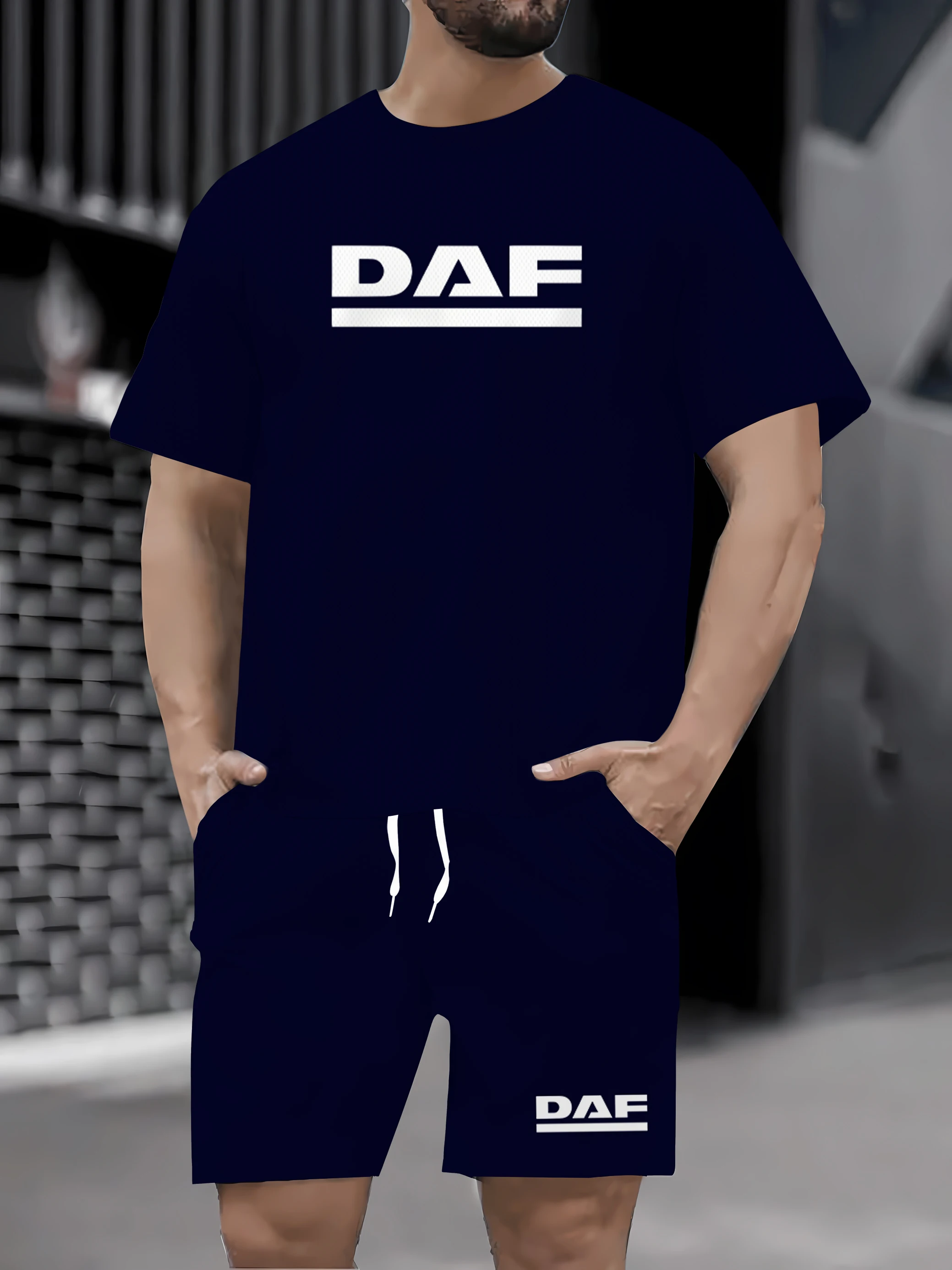 

2025 Summer Men's 2D Printed Set Comfortable and Fashionable Shopping Short sleeved T-shirt Shorts Set Adult Sports Set 2-piece