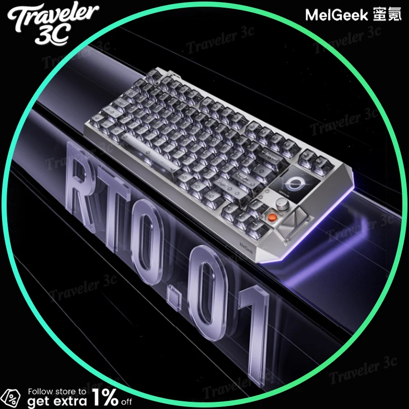 

MelGeek Centauri 80 HE Magnetic Switch Gaming Keyboard Hall Effect Switch TTC Flagship 5 MCU 8kHz OLED Smart Display RT0.01mm