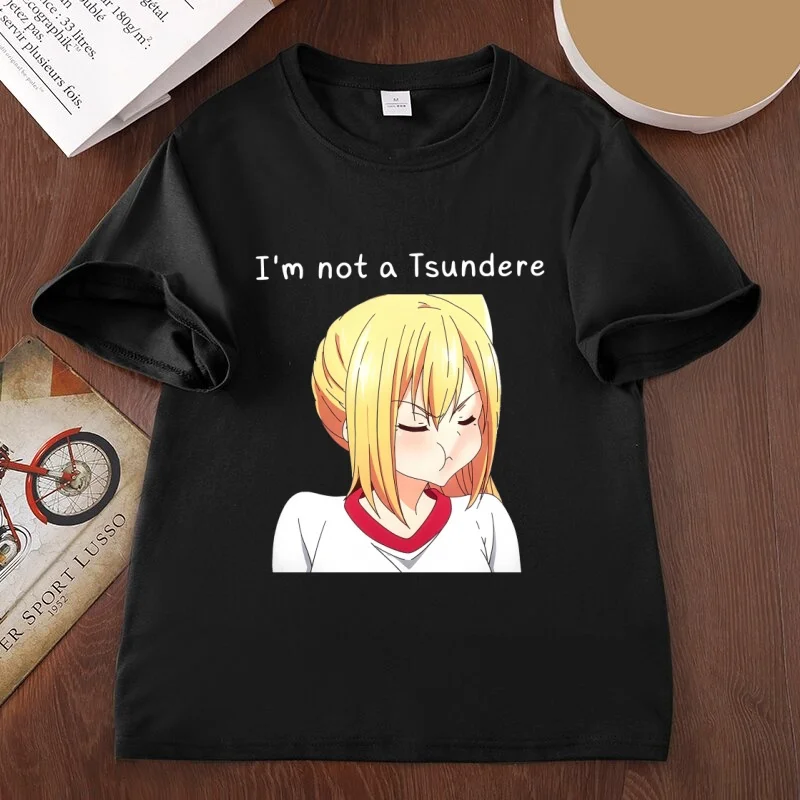 Ich bin kein Tsundere-Meme – T-Shirt für Männer und Frauen, Otaku-Grafik, Baumwolle, lässig, kurzärmelig, Harajuku-Streetwear, Manga-Oberteil. – Detail 10