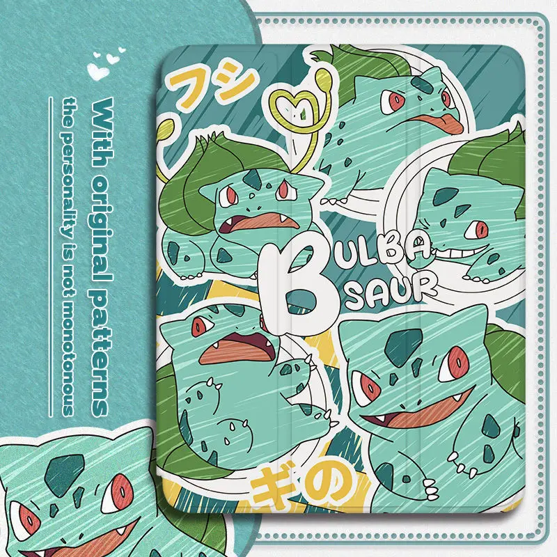 

Чехол для iPad Psyduck 2021, прозрачный противоударный чехол в три слота с гнездом для карандашей для 10/Air4/5/Mini 6 Cartoon