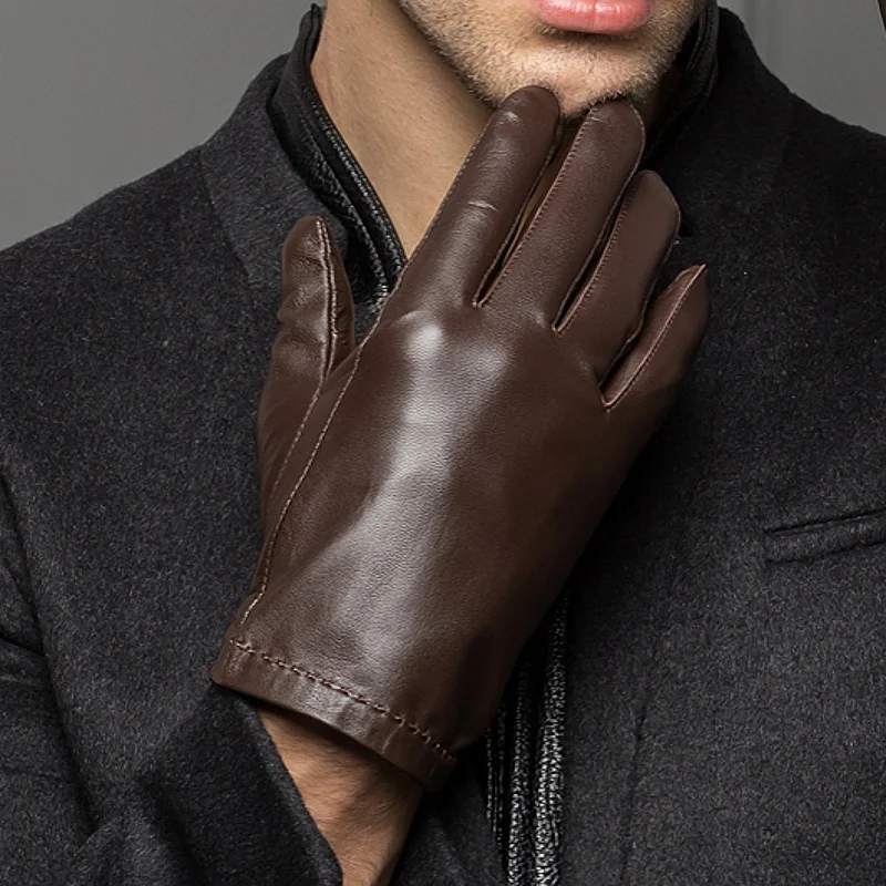 YY8103 leather thin Gloves for men 2024 new male genuine goatskin Ride Driving Luvas