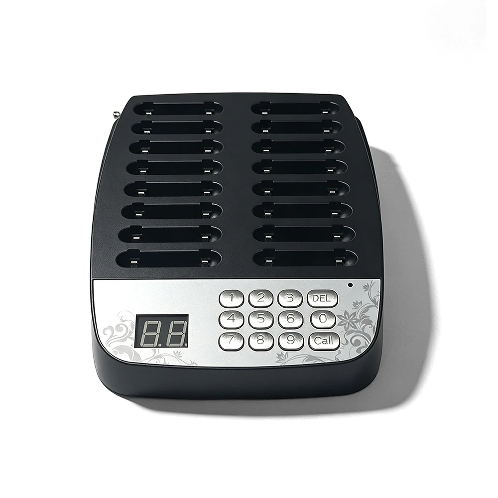 Waterproof Vibration Wireless Restaurant Coaster Pager System 300ft 16-Piece 315MHz Cafe Hotel Hospital Clinic 911 Model