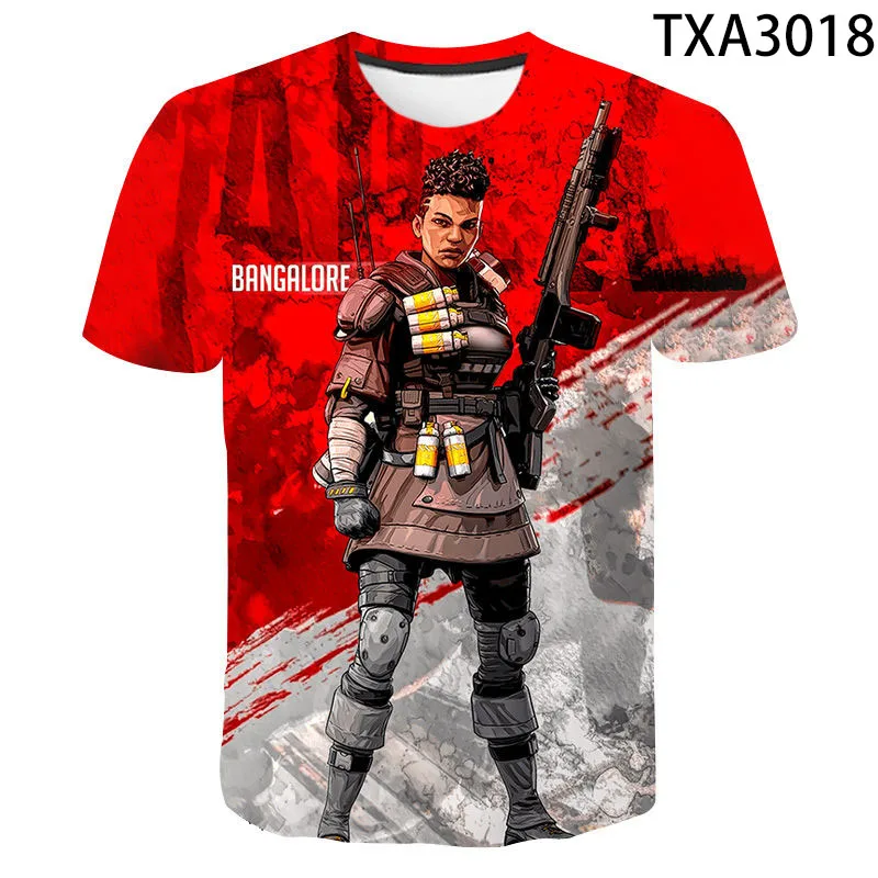 Game Apex Legends T Shirt Men Women Children Summer Streetwear Cool Game 3D Printed T-shirt Short Sleeve Boy Girl Kids Tops Tees