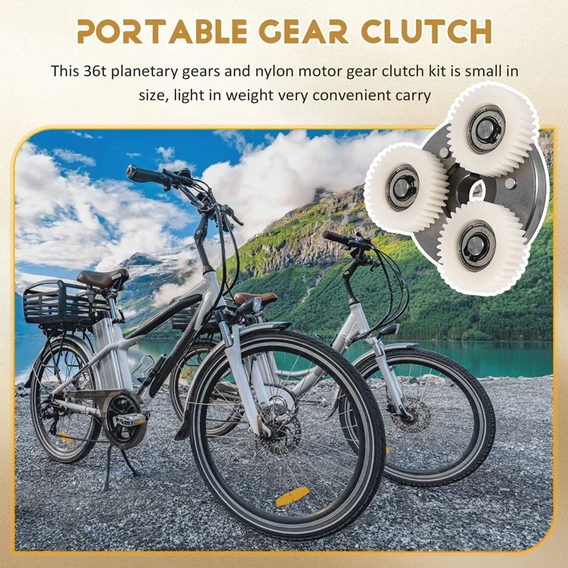 E-الدراجة موتور النايلون والعتاد مجموعة القابض 36T 38x12 مللي متر الكواكب والعتاد مع 70 مللي متر مجموعة القابض لمحرك Bafang دراجة كهربائية 250 واط-350 واط #6
