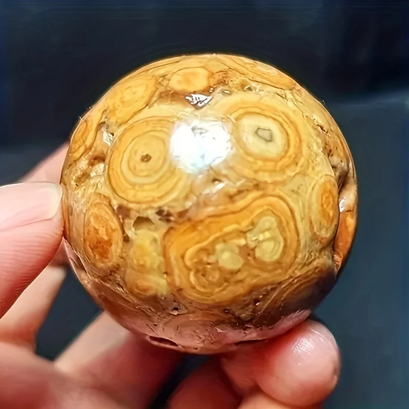 1pc Random Pattern Natural Dragon Palace Dragonpalerelics Ball - Bohemian Style Marbling Agate Sphere with Hollow Center