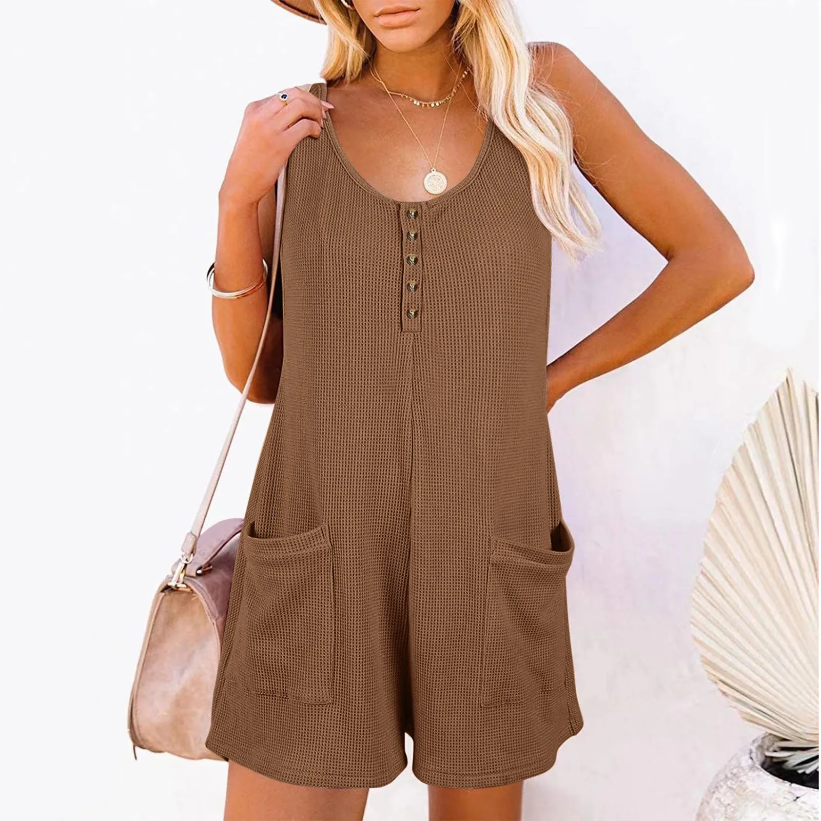 Women\'s Suspender Jumpsuits 2023 Fashion Linen Summer Overalls Casual Playsuits Female Solid Pants Plus Size Turnip New Hot Sale