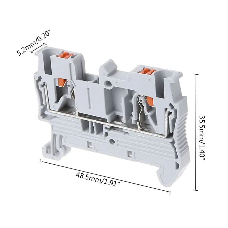 SZSU 10pcs/set PT 2.5 Push-In Din Rail Mounted Terminal Blocks Spring Screwless Feed