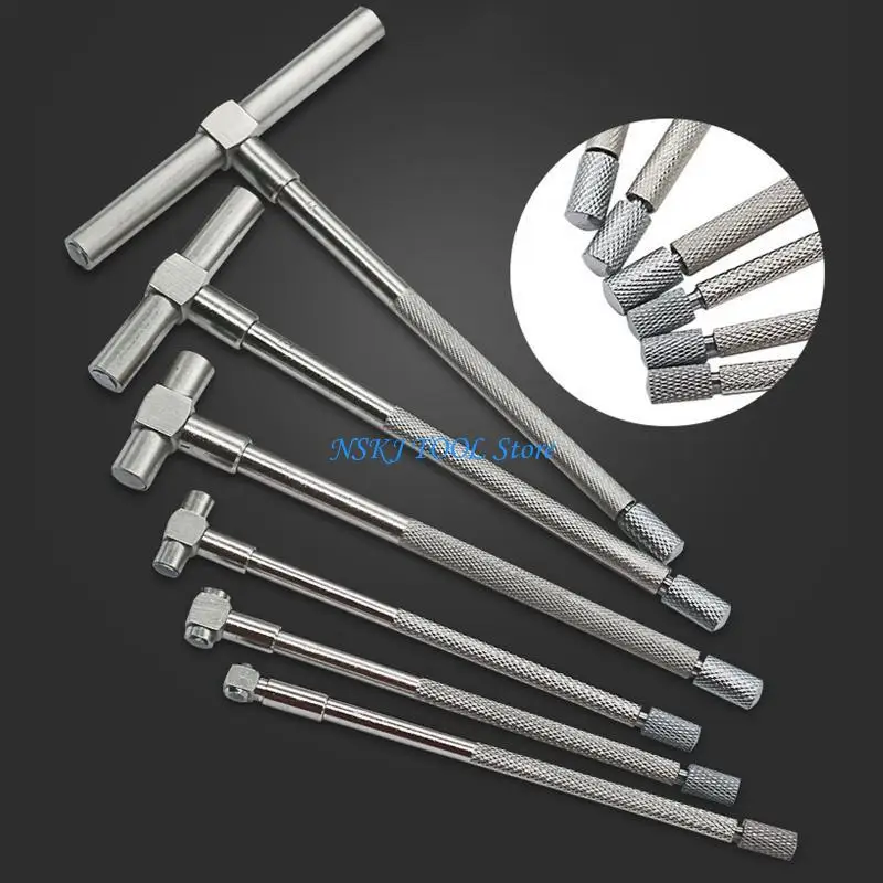 

L8RC Compact Inner Diameter Gauge Nickel T-Bore Hole Gauge Plated Square for Head Telescopic Gauge Micrometer Measuring Tool