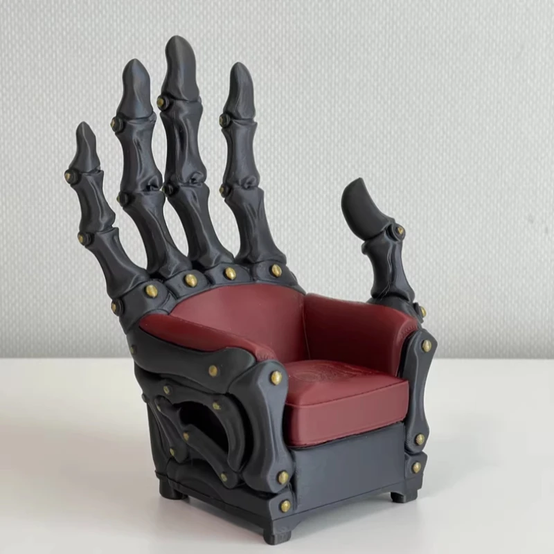 1/6 1/12 Scale Doll Chair Throne Gothic Skeleton Furniture for Dollhouse Miniature 1:6 Scale Designer 3D Printed