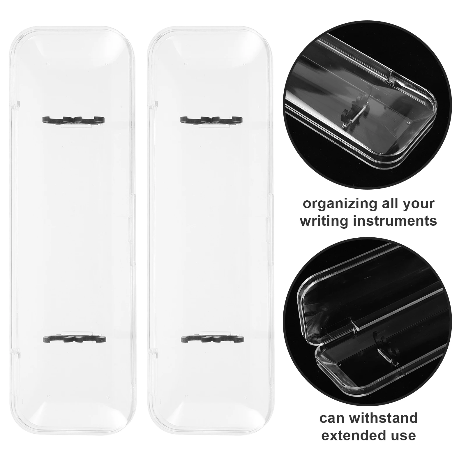 

4 Pcs Gift Boxes Pen Holder Clear Slots Large Capacity Case Storage Display Pencil
