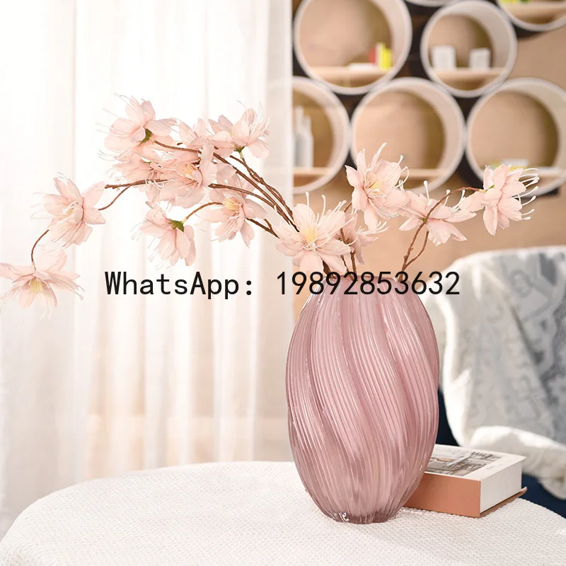 

HP Vase Twisted Spiral Glass Living Room Home Decoration Hydroponic Flower Arrangement Dining Table Ornament Holiday Gift