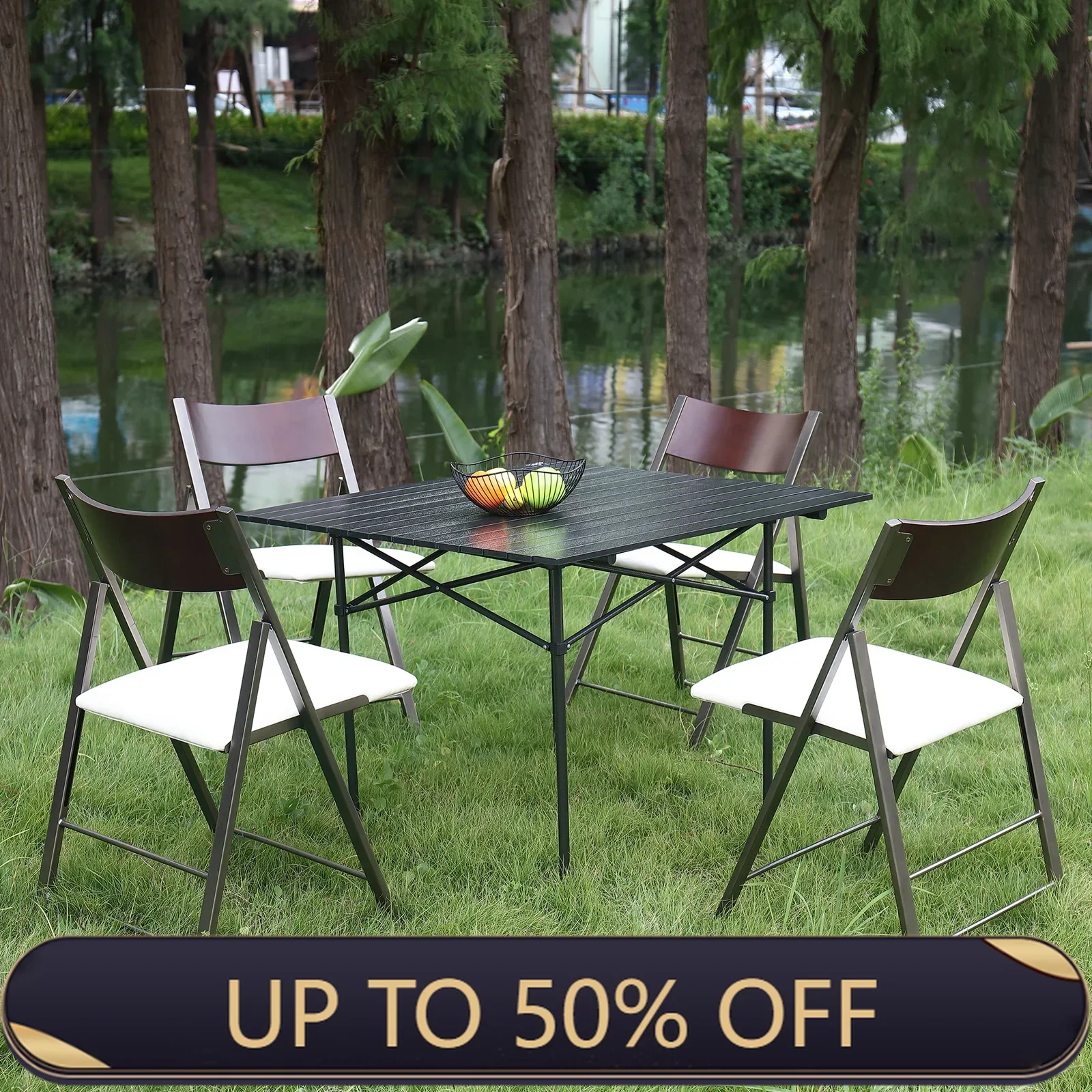 Folding Iron Dining Chair Space Saving Suitable For Home Office Event Party 198LB Weight Capacity 2 Chairs