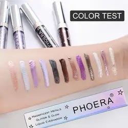 PHOERA 12 Colors Liquid Eyeshadow Pen Glitter Long-lasting Water-based Eyeshadow Professional Eye Makeup Women Beauty Cosmetics