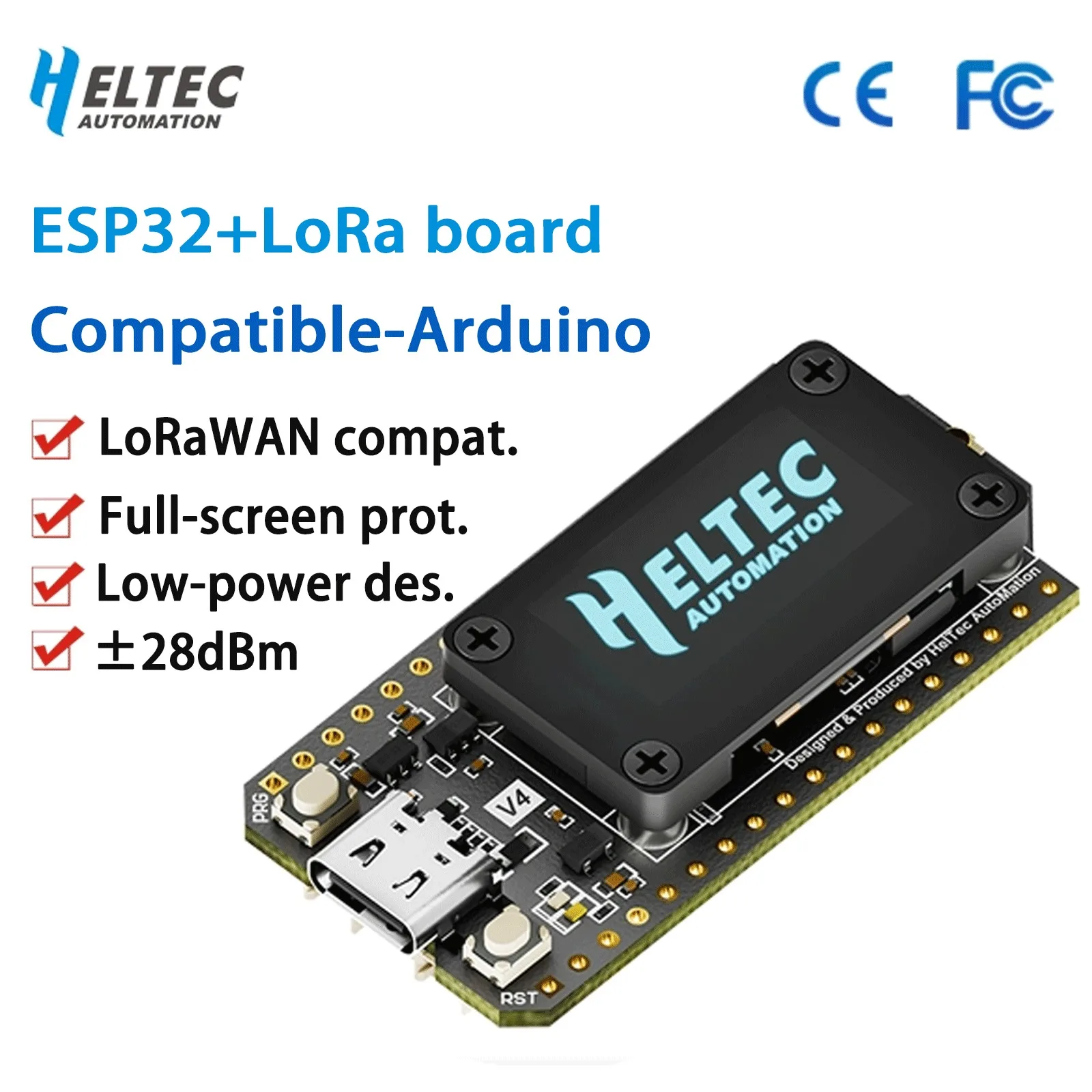 Heltec LoRa 32 V4 ESP32 SX1262 Development Board with 0.96inch OLED Display Solar Powered WiFi BLE Mesh Network for IoT Projects