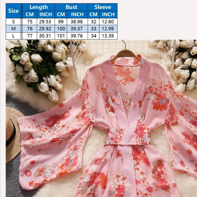 الوردي Hotsweet طباعة فستان قصير شير مثير كيمونو البتلة كم البشكير النساء الملابس السرية المثيرة الملابس الداخلية الجديدة في فستان بيجامة