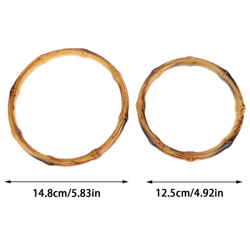 1PCS DIY Bamboo O Bag Handle Bamboo Purse Handle Frame Hanger Bag Straps Replacement Bamboo Handles Handcraft Wooden Rings