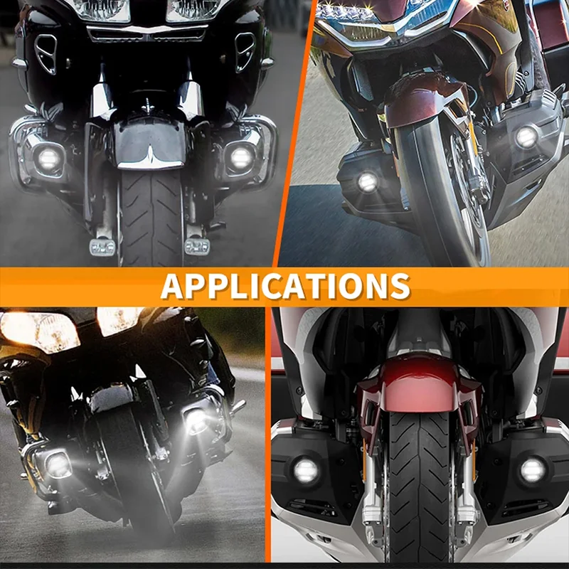 DOT Driving Motorcycle Front Auxiliary Light Waterproof Passing Lamp LED Fog Lights For Honda Goldwing 1800 GL1800 2012-2017