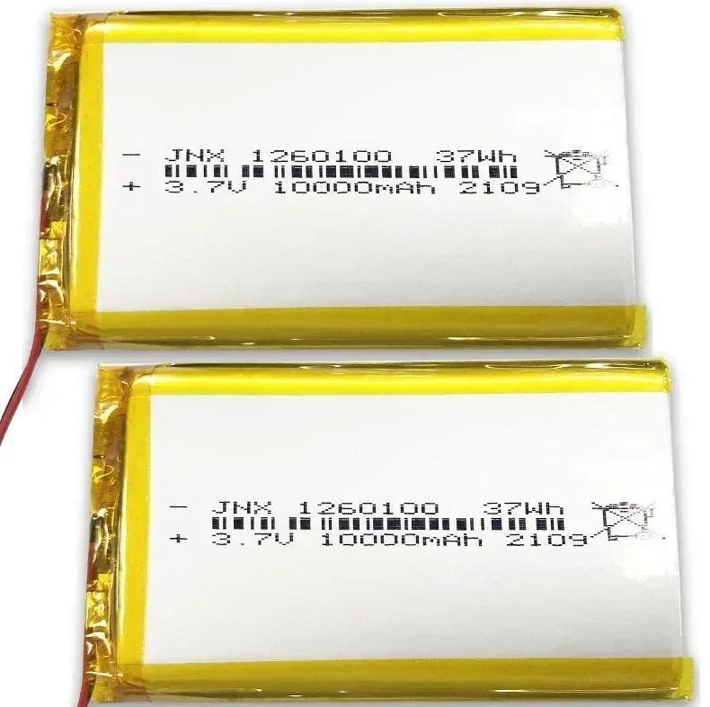 3.7V 10000mAh 1260100 Lithium Polymer Li-Po Li Ion Rechargeable Battery Lipo Cells for Electrograph PDA Portable Speaker Toy