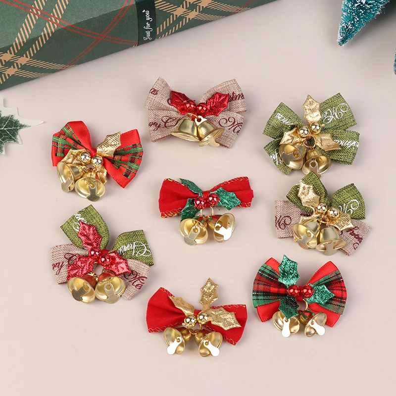 3Pcs Bow Christmas Decorations Xmas Tree Pendant Ornament For Home Room Decor Toy