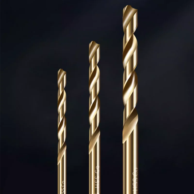 YRFL HSS M35 Juego de brocas helicoidales recubiertas de cobalto, núcleo para cortador de agujeros de Metal y madera, perforación de Metal y madera de acero inoxidable