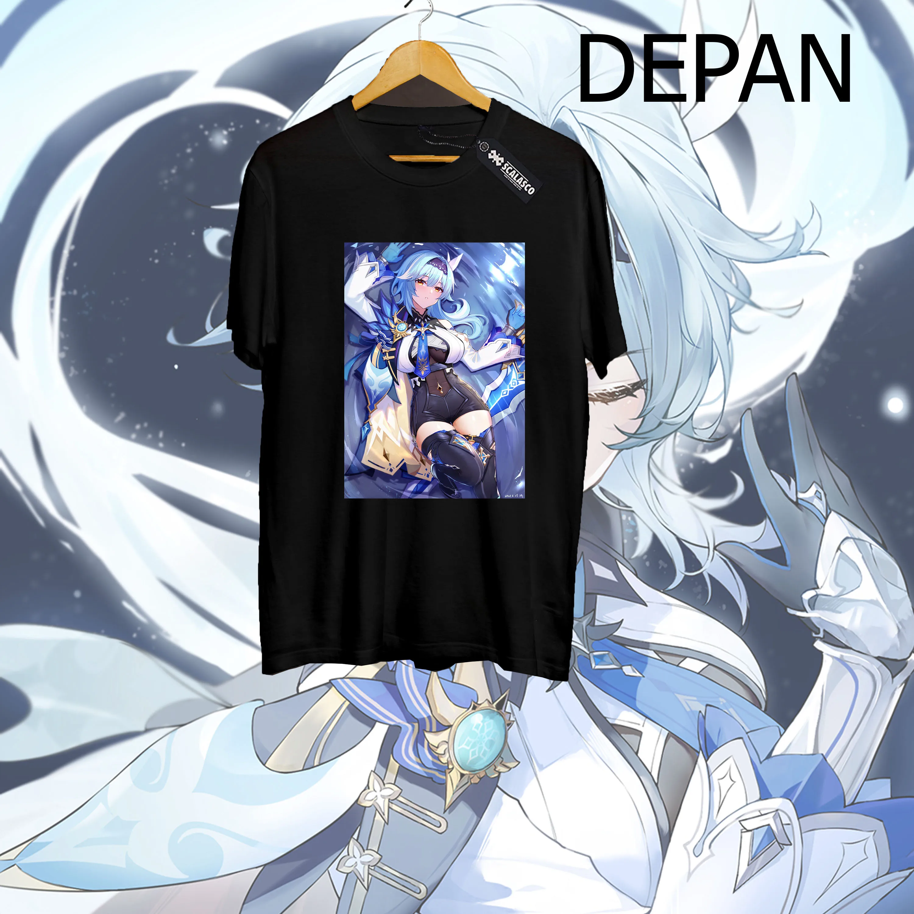 Baju Distro Pria Genshin Impact kamisato ayaka  Wanita  Kaos T Shirt Pria Wanita  Kaos Polos  Kaos Cotton Combed 30's  Baju