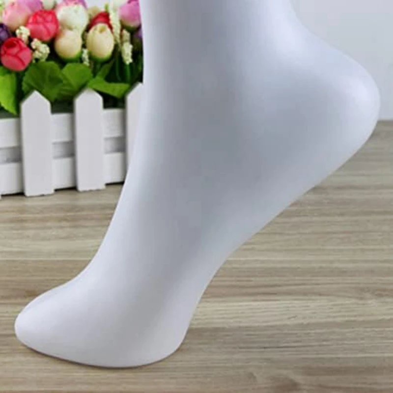 2 Pcs Mannequin Foot Sock Model Female Foot Sock Display Short Stocking Ankle Bracelet Jewelry Display Stand, White 29Cm