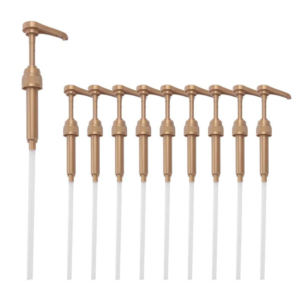 M17k 10 pçs café leite chá dispensador xarope bomba ouro dispensador de líquido para torani xarope 8ml suco garrafa dispensador bomba