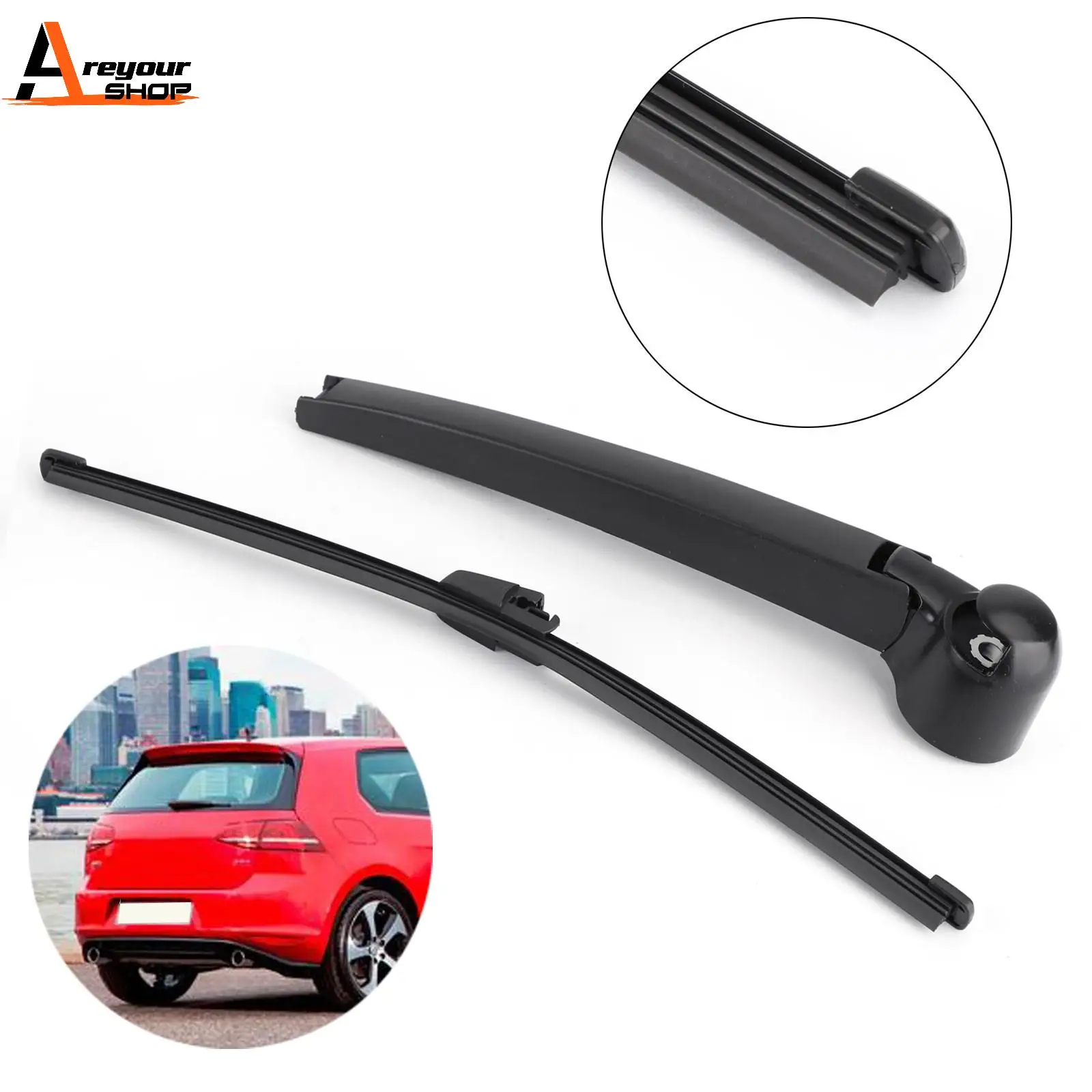 Areyourshop Car Windscreen Window Rear Wiper Arm Wiper Blade Set for Golf 5 MK5 2004 2005 2006 2007 2008 Car Accessories Parts