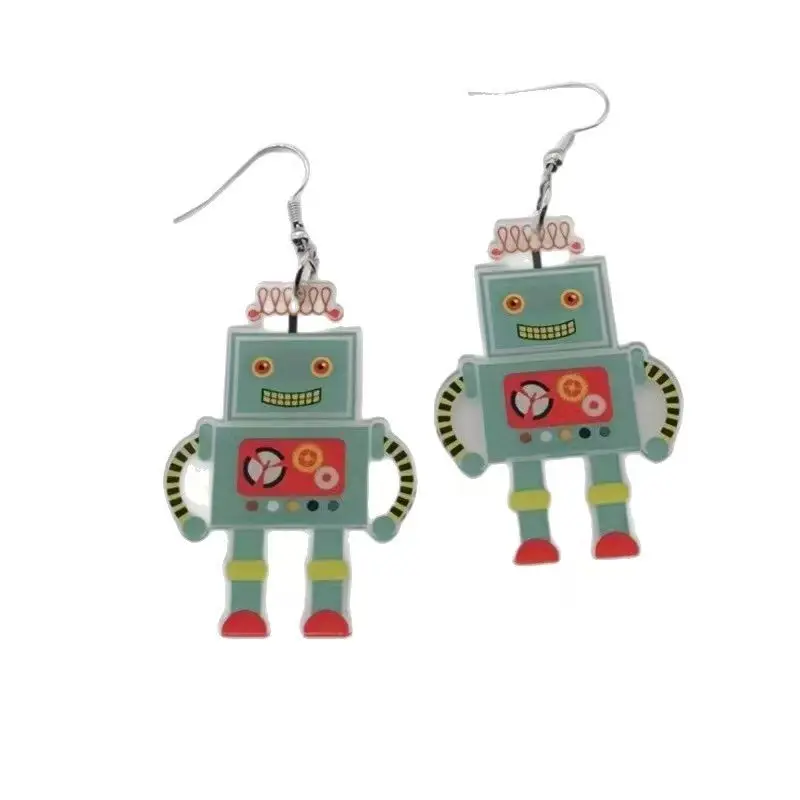 10pcs acrylic robot earrings, women's earrings, the best choice for gifts