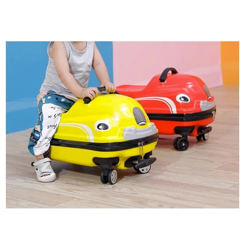 Cartoon Car Suitcase Can Sit to Ride Rolling Luggage Bag Children\'s Suitcases on Wheels Carry-on Travel Bags Cabin Trolley Case