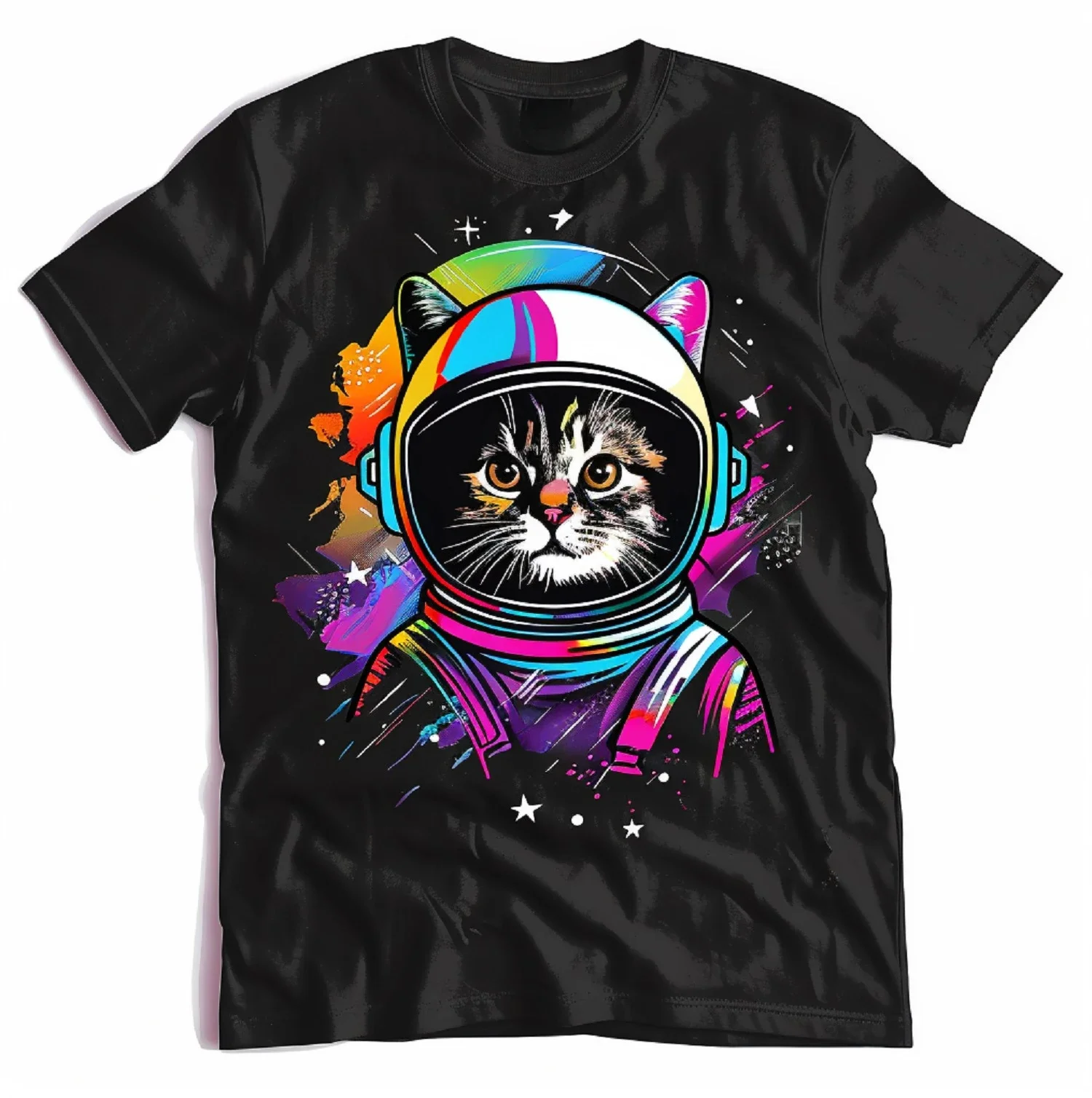 Funny Gift Outer Space Purr-suit of Cat Adventure Tee Graphic Personalized Custom Printed Women Men Summer T Shirts Camisetas