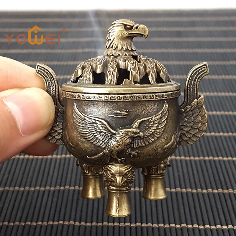 Latest New Alloy Incense Burner Hollow Out Four Legged Stick Holder Mini Sandalwood Censer Home Decoration