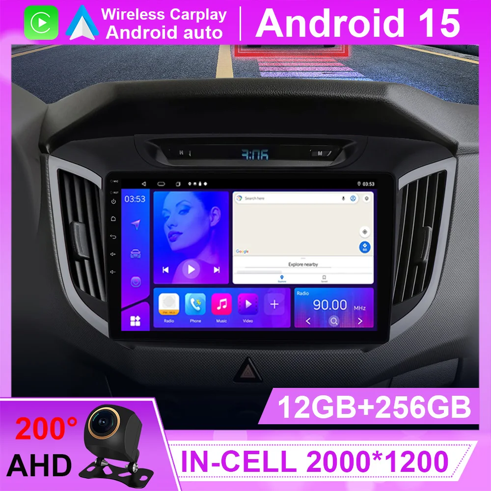 

car gps Android15 For Hyundai Creta IX25 2015 - 2019 DVD Stereo Video Player Navigation Head Unit 2 DIN 2DIN GPS Multimedia GPS