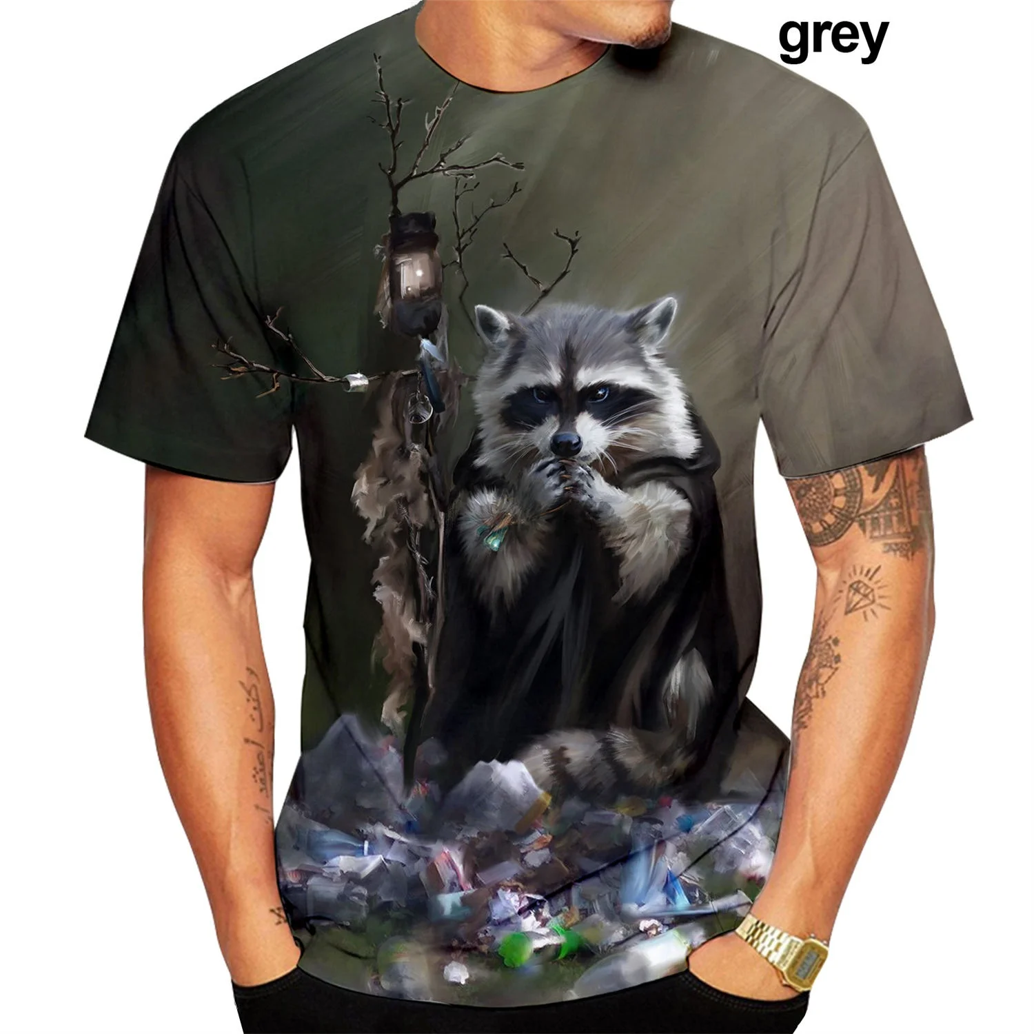 Moda nova animal guaxinim camisetas impressão 3d bonito guaxinim design camiseta feminina/masculina verão t camisa topos