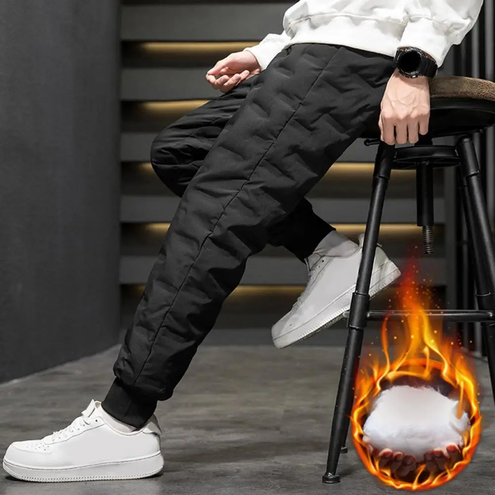 

Winter White Duck Down Warm Thicken Sweatpants Men Fashion Joggers Water Proof Casual Pants Men Plus Pants OverSize Trousers