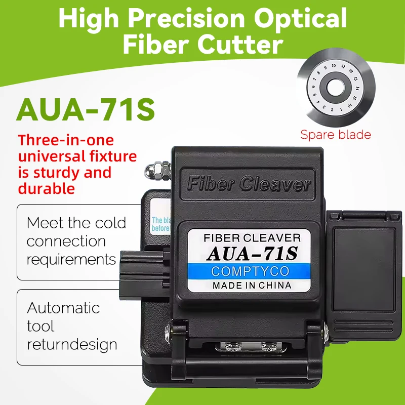 

Fiber Cleaver AUA-71S FTTH Cable Fiber Optic Cutting Knife Tools Cutter Three-in-one Clamp Slot 16 Surface Blade