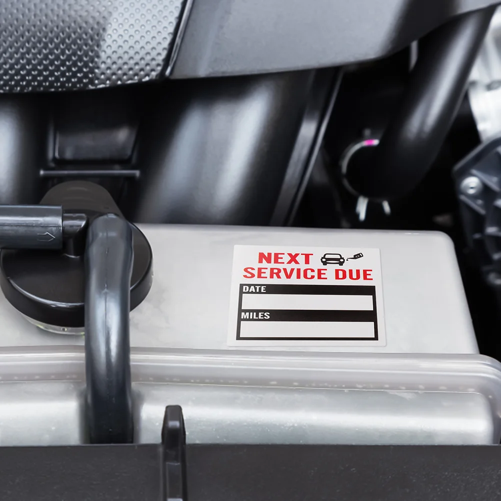 ملصقات تذكير مريحة لتغيير الزيت، 2 لفات، ملصقات قابلة للإزالة مقاومة للماء لزجاج السيارة الأمامي والمزيد من ملصق تغيير الزيت #5