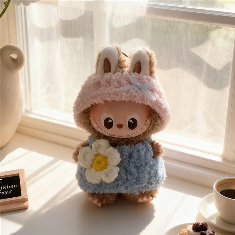 For labubu 4.0 The Monsters Pin Love Series Cartoon Disney CookieAnn StellaLou Clothing Animal Cat Mouse Outfit Knitting Clothes