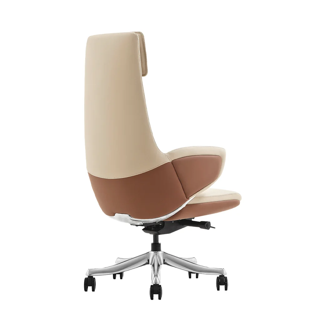 Modern Executive Office Chair with Tilt-Swivel Mechanism Contemporary Design  Leather Seat Ergonomic for Comfort