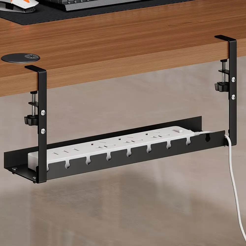 Desktop Cable Management Tray, Home Storage Organizer Suitable For Organizing Wires, Power Strip Brackets, And Equipped With Ca