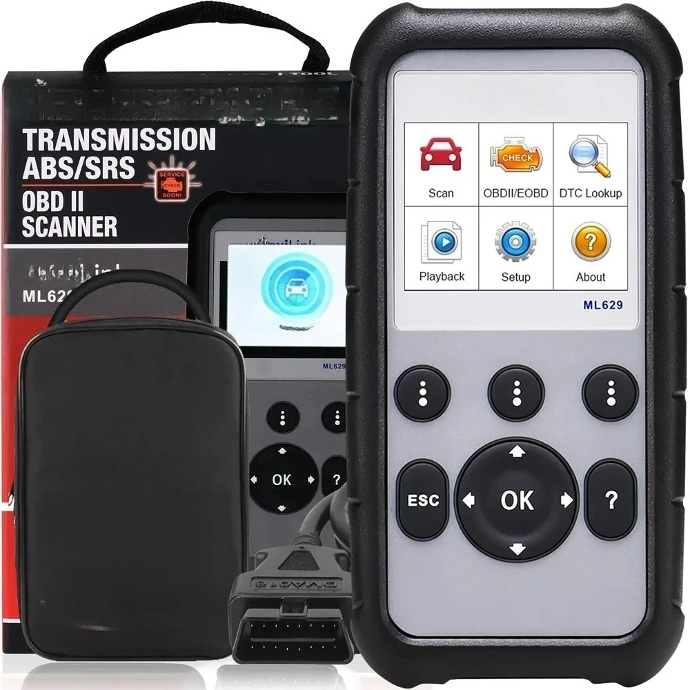 ML629 OBD2 сканер профессиональный автомобильный диагностический инструмент передача двигателя ABS SRS DTC Lookup Auto VIN тест на прямые данные