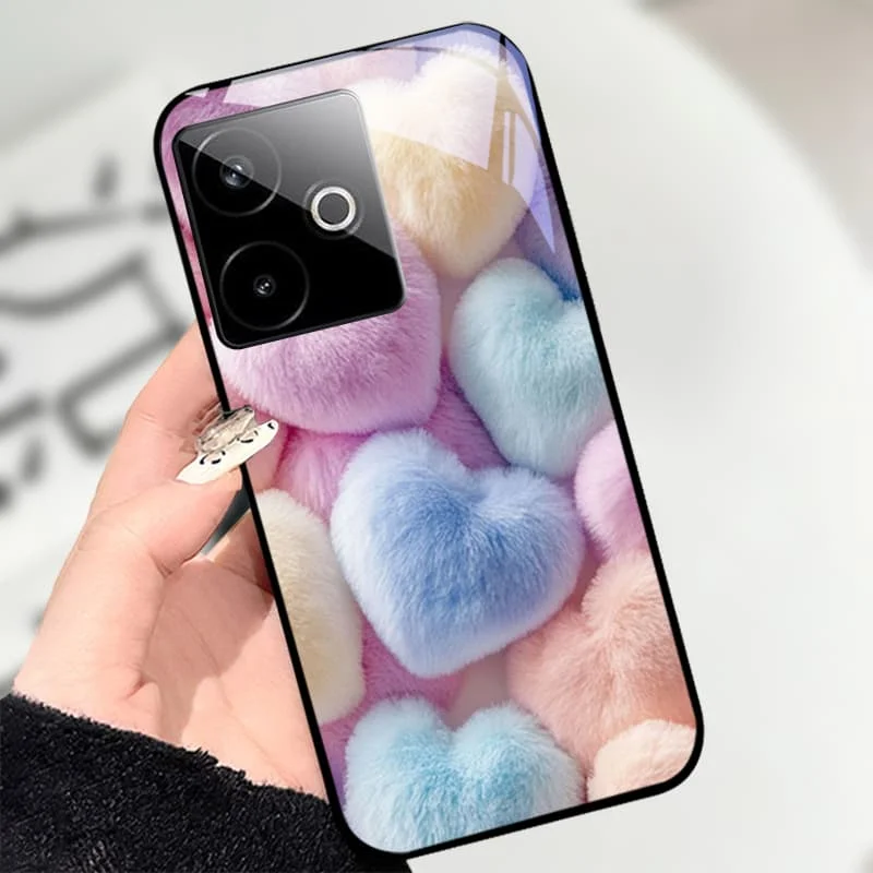 حافظة لهاتف Realme GT7 Pro 5G حافظة من الزجاج المقسى باللون الأسود غطاء صلب لهاتف Realme GT 7 Pro GT7 T RealmeGT 7T حافظات طلاء وردية لطيفة #4