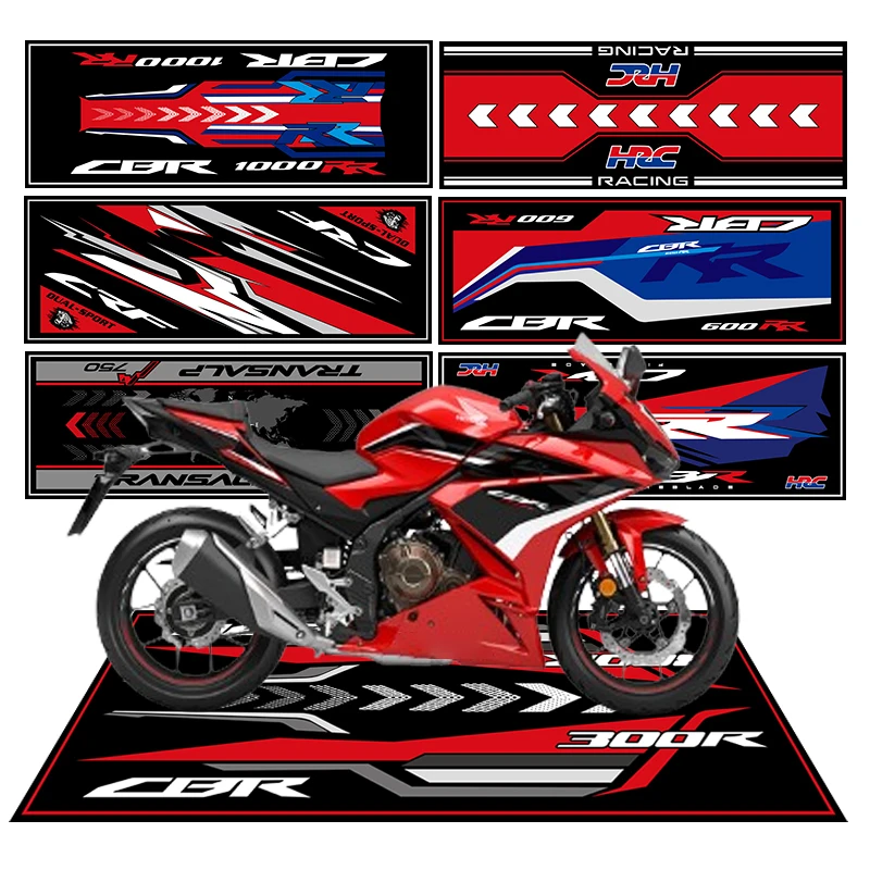 Tapis de stationnement pour moto HONDA, tapis de garage antidérapant, tapis de course pour moto, tapis de présentation pour la décoration de la chambre à coucher, tapis de sol personnalisé