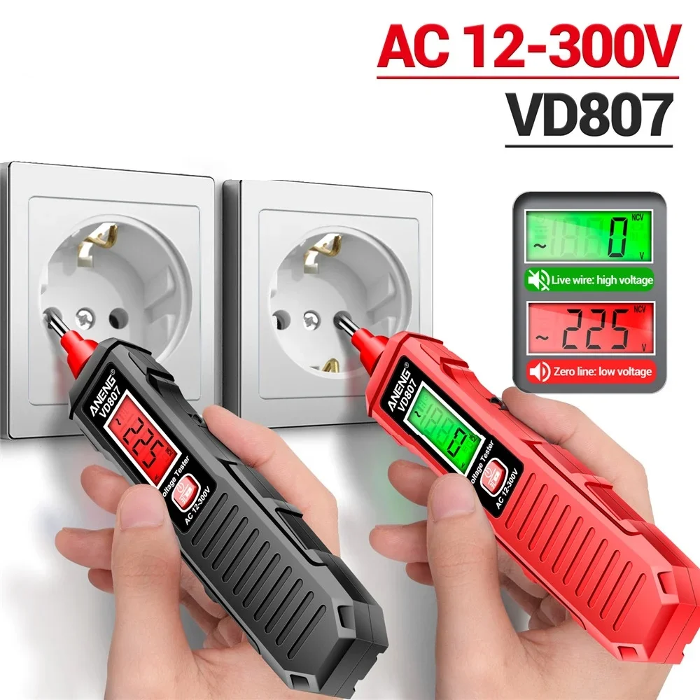 50/60Hz Electric Indicator Pen AC 12-300V Electric Pen Tester Sound & Light Alarm Voltage Detector Electrical Screwdriver Tester