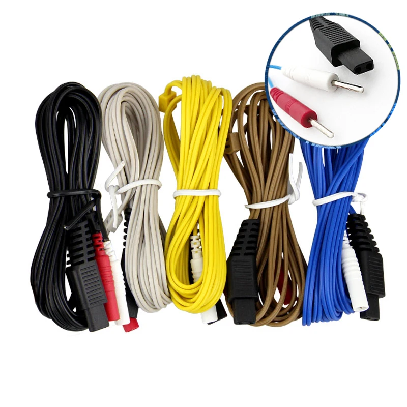 6 sztuk dla Hwato SDZ elektroniczny instrument do akupunktury przewód wyjściowy urządzenie do elektroakupunktury 1 do 2 Pin/kabel z zaciskiem krokodylkowym